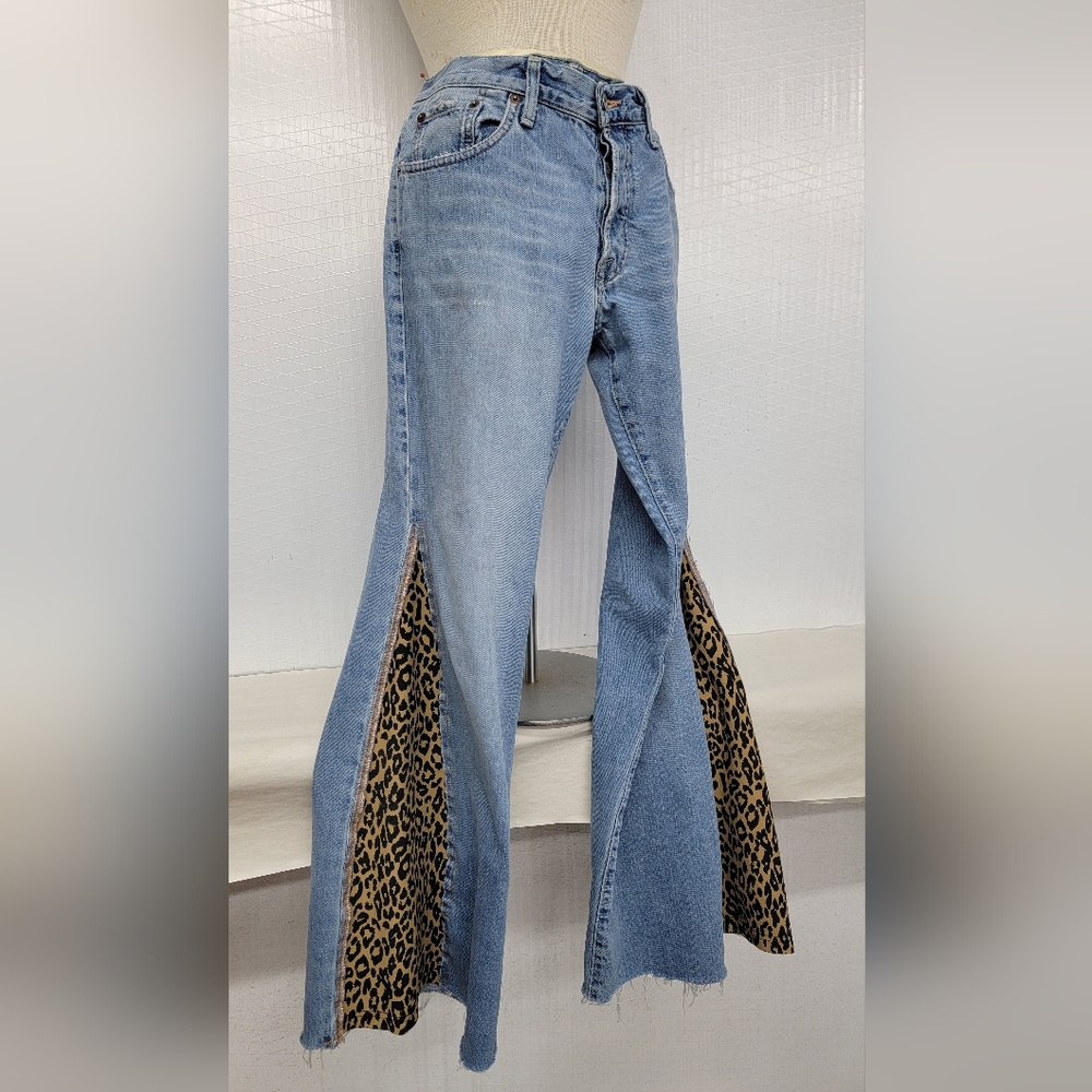 Lucky Brand With Hippie Vibe Bell Bottoms Upcycled - Picture 2 of 12